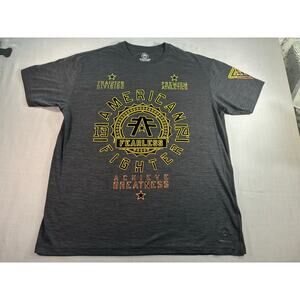 American Fighter Fearless Graphic T Shirt Mens 4XL Gray Double Sided Buckle